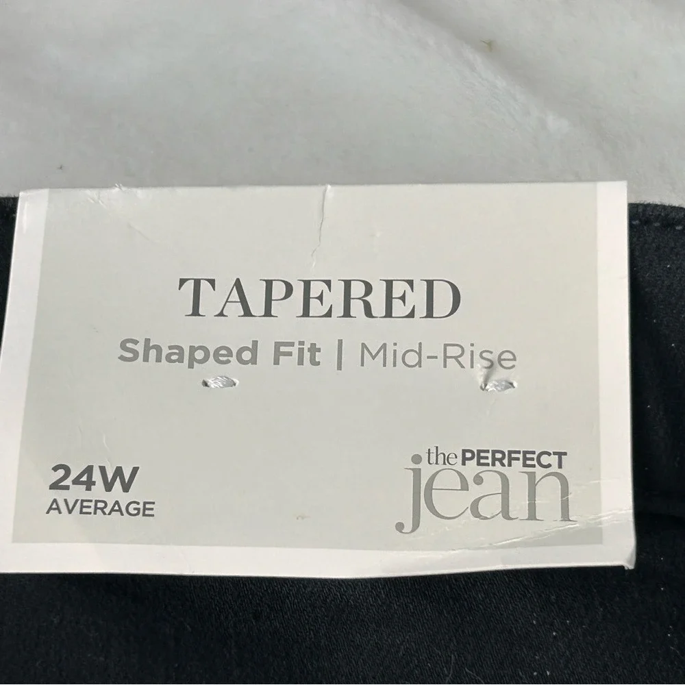 CJ Banks Signature Slimming Tapered Mid Rise Black Jeans 24W‎ NWT - Picture 7 of 14